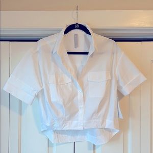 Athleta Utility Crop Button Up